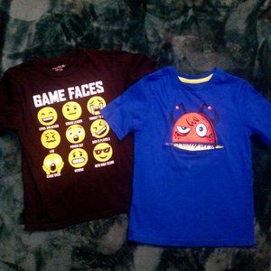 2 Boys Graphic T-Shirts Size Small + Bonus